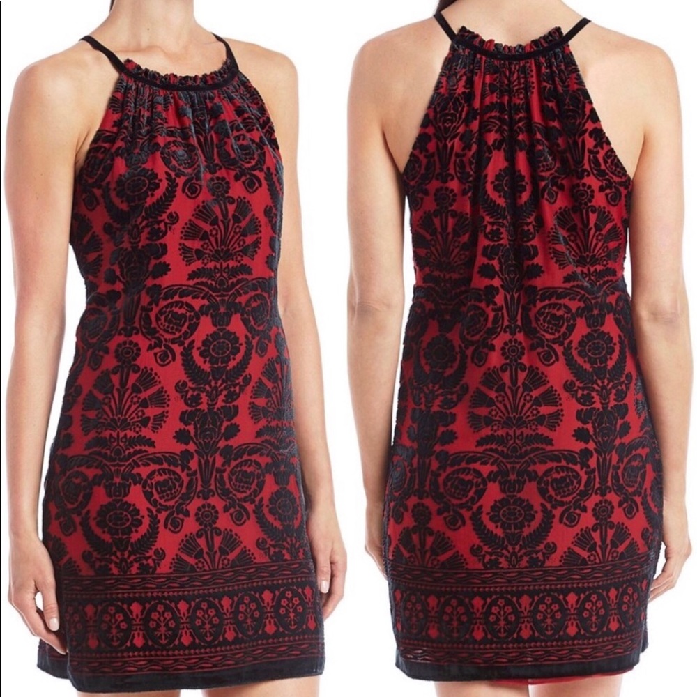 Max Studio Velvet Burnout Halter Dress | Sz XS